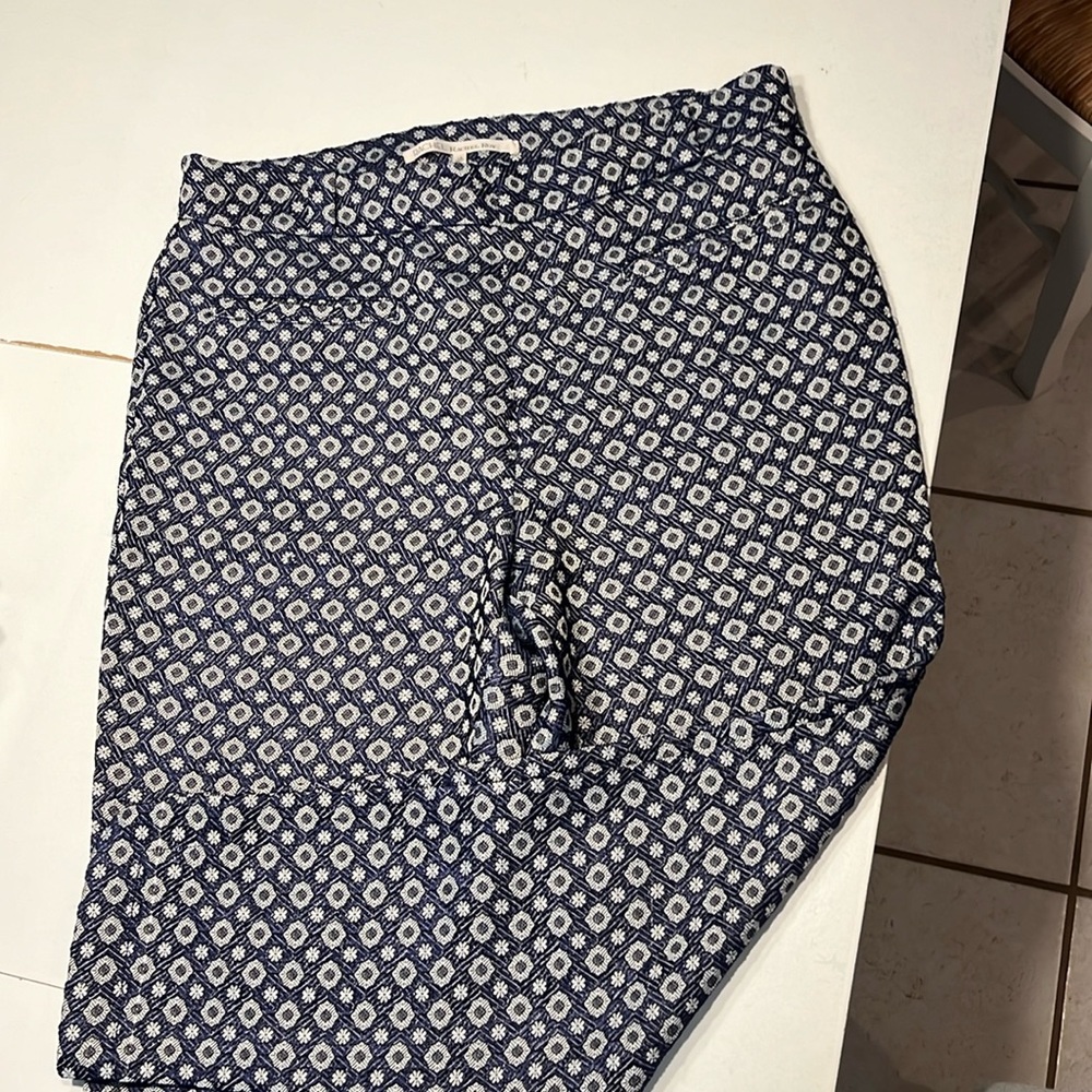 EUC patterned navy blue pants size 14